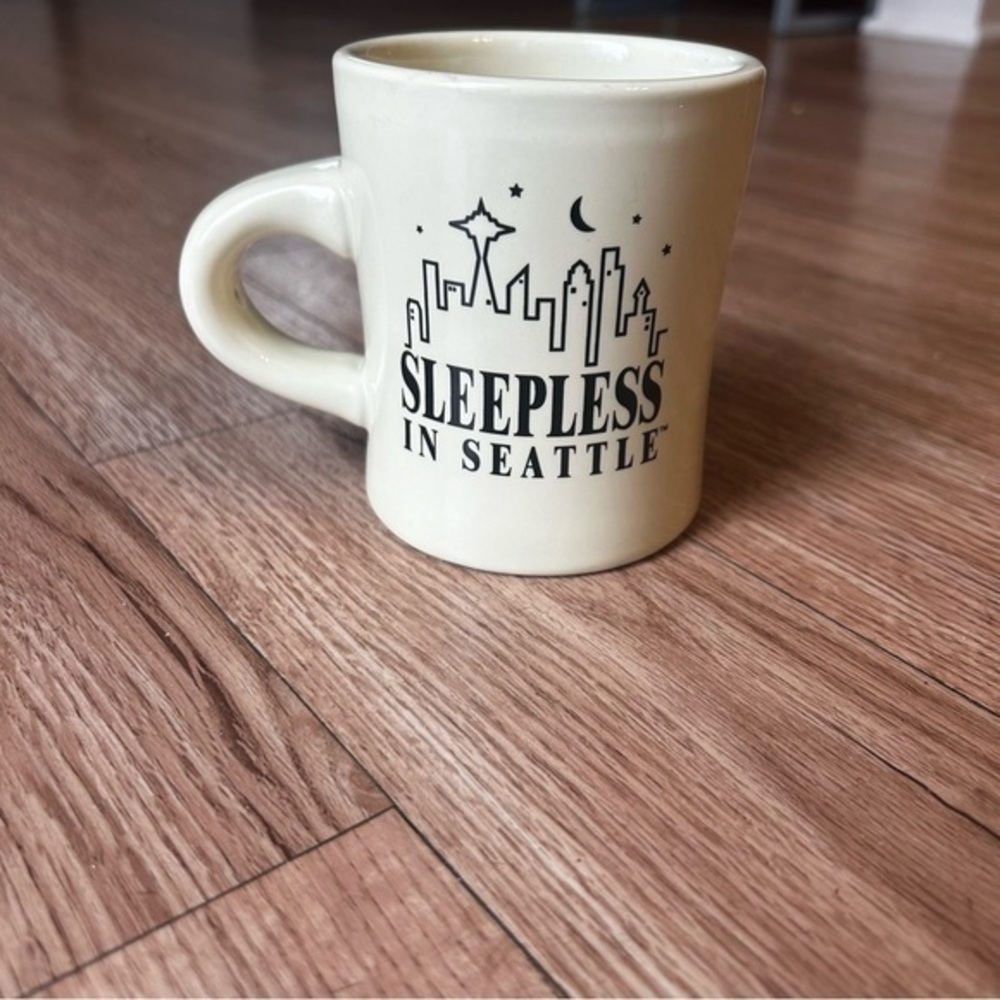 1999 Sleepless In Seattle Movie Tom Hanks Diner Coffee Mug Skyline Space Needle
